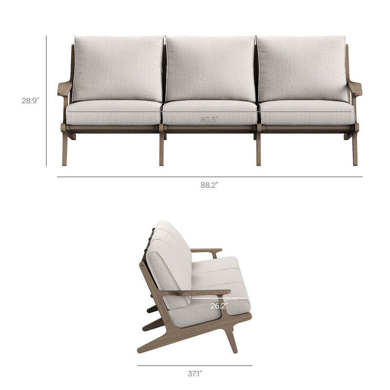 Saratoga Outdoor Patio Teak Sofa image number 2
