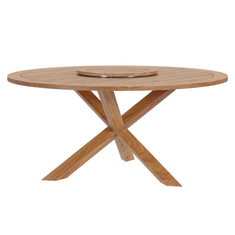 Modway - Wellspring 63" Outdoor Patio Teak Wood Dining Table Natural image number 2