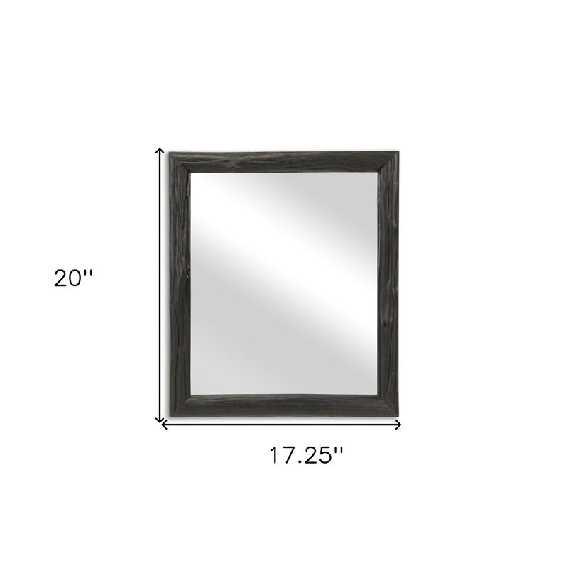 HomeRoots 20" Black Solid Wood Accent Mirror image number 6