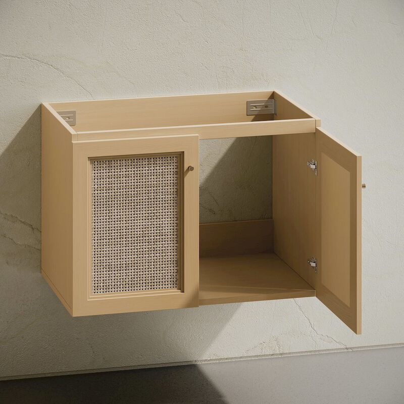 Classe 30" Wall-Mounted Bathroom Vanity in Natural Oak without Sink Top image number 5