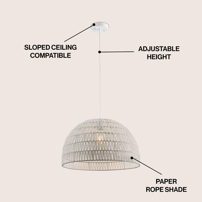 Campana Bohemian Modern Woven Rattaniron LED Pendant