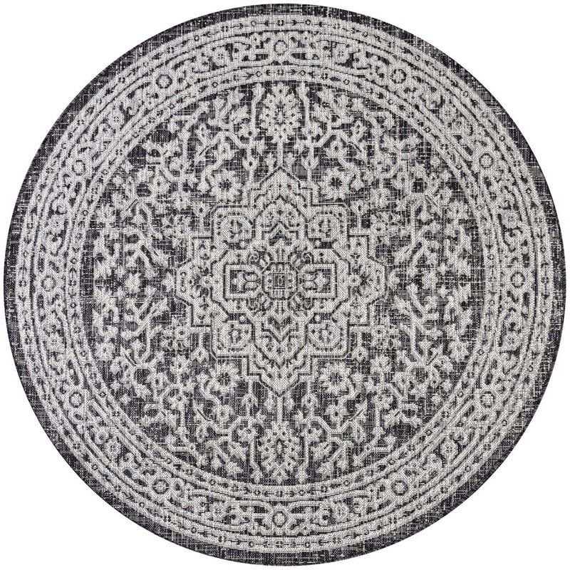 Sinjuri Medallion Textured Weave Area Rug