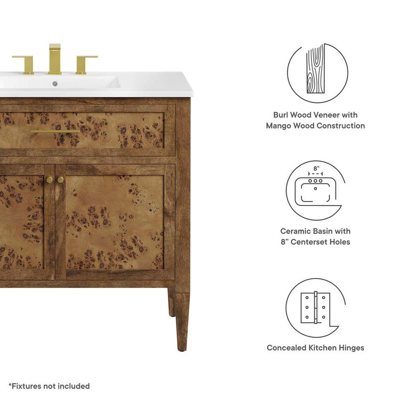 Modway Elysian 36 Wood Bathroom Vanity image number 8