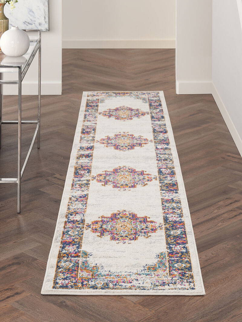 Passion PSN03 Ivory/Blue 2'2" x 10' Rug image number 6