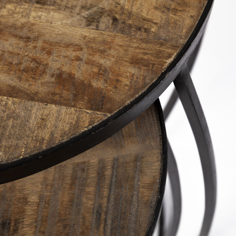 Solid Wood Round Accent Tables &ndash; Elegant Set of Two