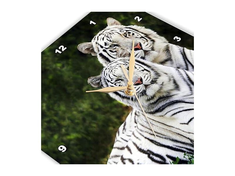 White Tigers Wall Clock 15 Inch Home Decor image number 3