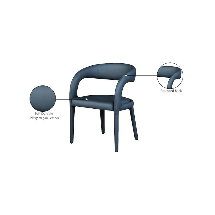 Meridian Furniture Sylvester Navy Vegan Leather Dining Chair