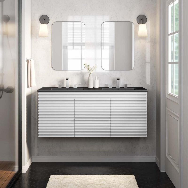 Render 48" Wall-Mount Bathroom Vanity Basin Included image number 3