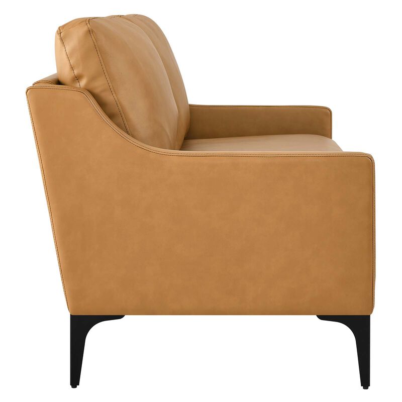 Corland Leather Loveseat Brown image number 3