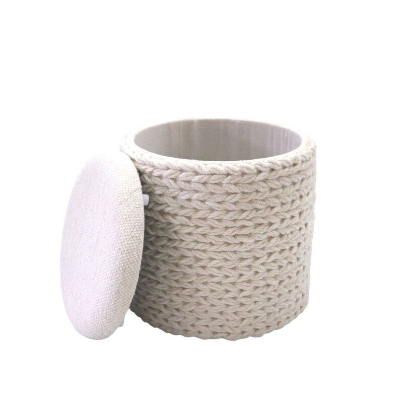 Carolina Chair & Table Handwoven Priapus Rope Fabric Storage Ottoman image number 0