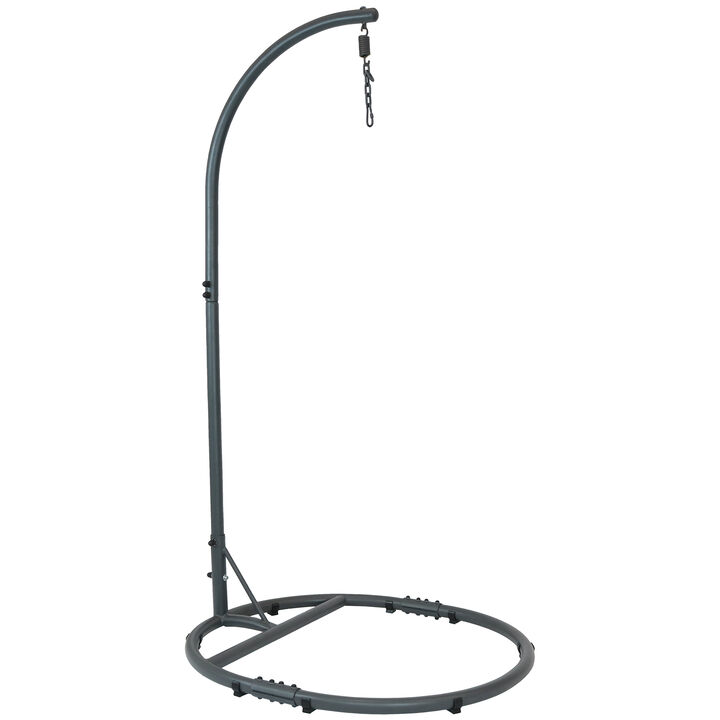 Sunnydaze Rounded Base Powder-Coated Steel Egg Chair Stand - 76 in