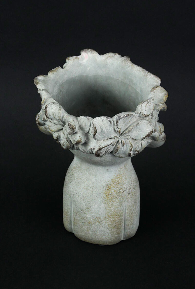 Pucker Up Kissing Face Weathered Finish Concrete Head Planter 10 Inches High image number 2