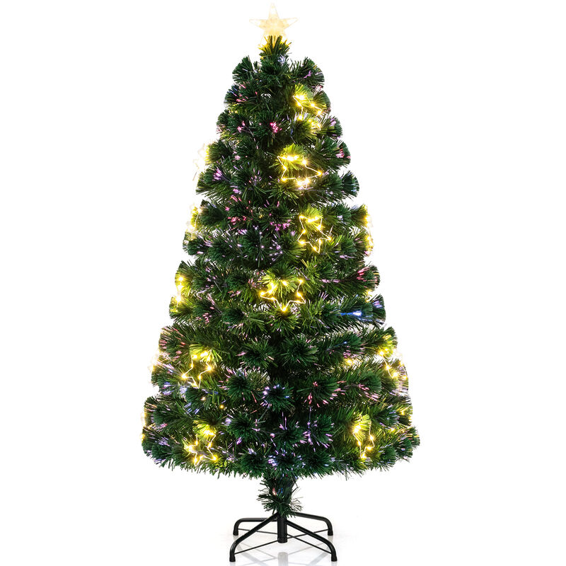 Pre-Lit Artificial Xmas Tree with Top Star and Branch Tips