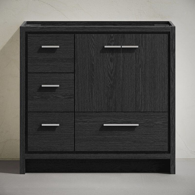 Virage 36" Freestanding Bathroom Vanity in Black Oak without Sink Top image number 4