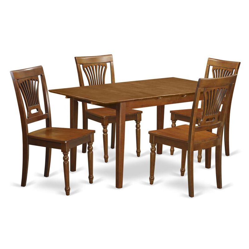 5 PC Kitchen dinette set Table with Leaf and 4 Kitchen Dining Chairs
