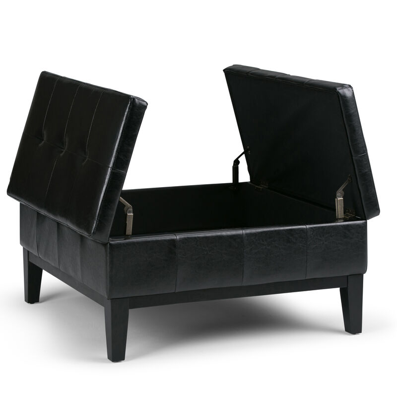 Simpli Home Dover Square Coffee Table Storage Ottoman image number 3