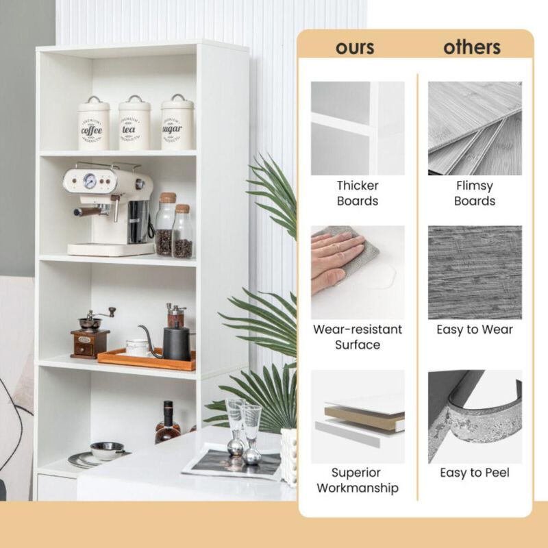 Hivvago 6-Tier Tall Freestanding Bookshelf with 4 Open Shelves and 2 Drawers