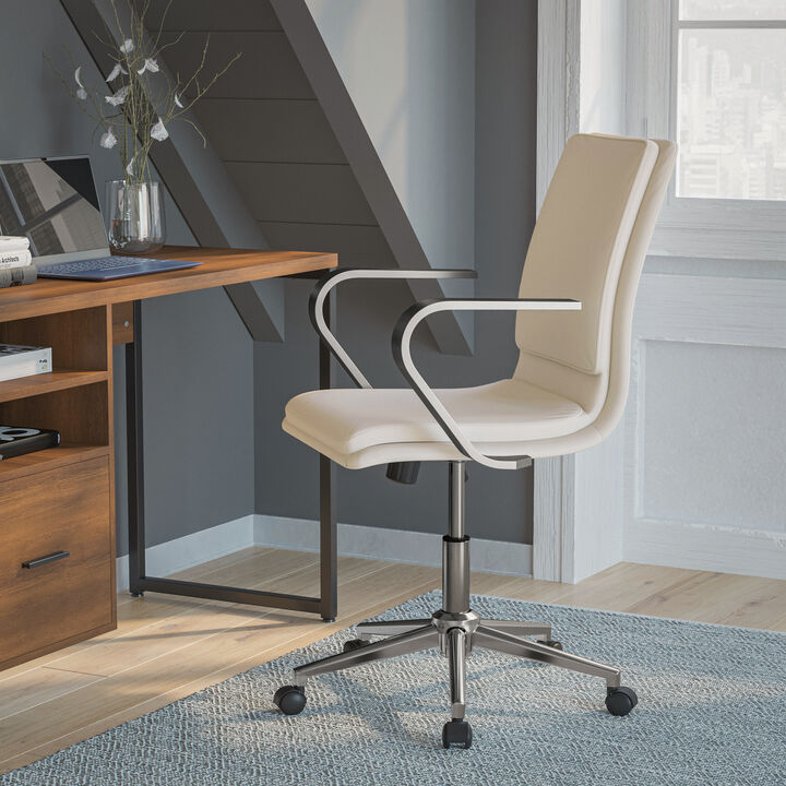 James Mid-Back Designer Executive Office Chair with Base and Arms