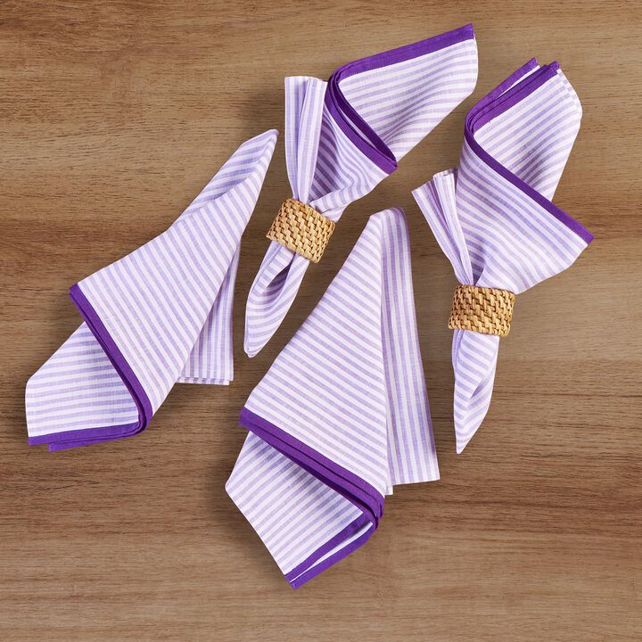 Solino Home 100% Pure Linen Dinner Napkins 20 x 20 Inch Set of 4 - Carmine