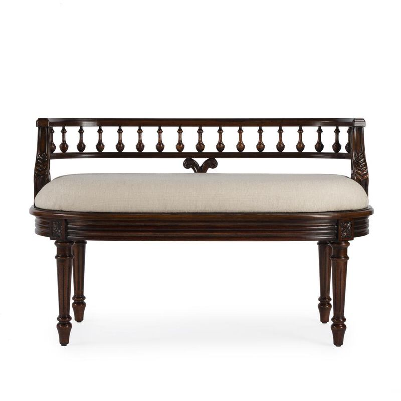 Butler Specialty Hathaway 37" Upholstered Bench, Dark Brown image number 2