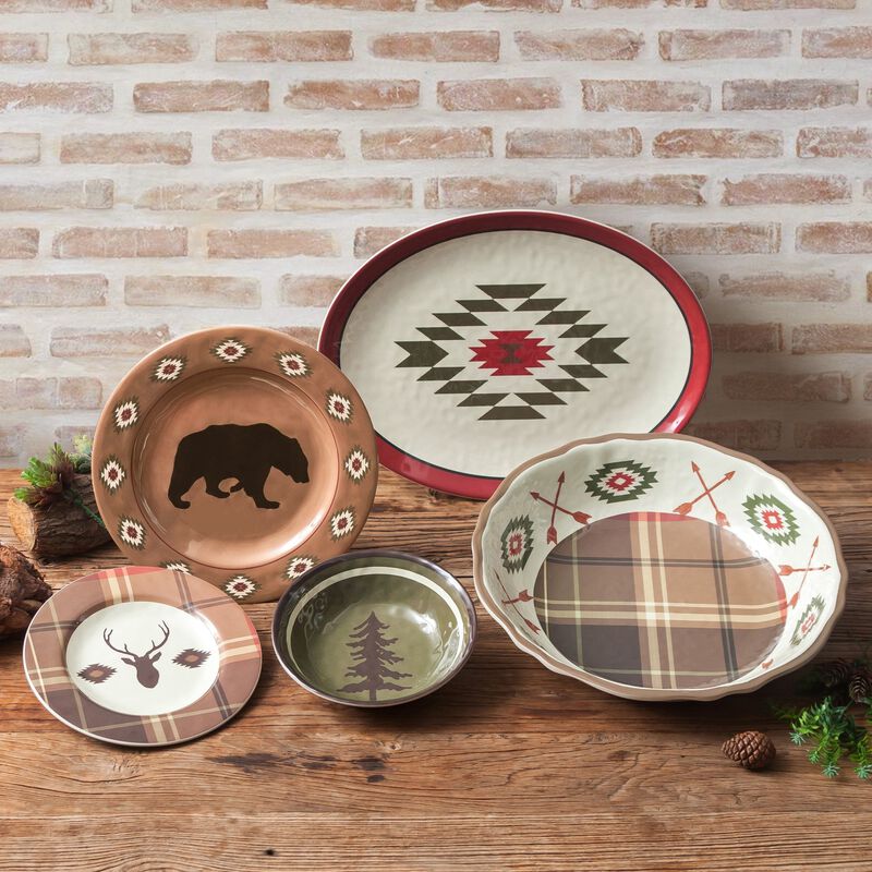 Aztec Bear 14-Piece Melamine Dinnerware Set image number 2