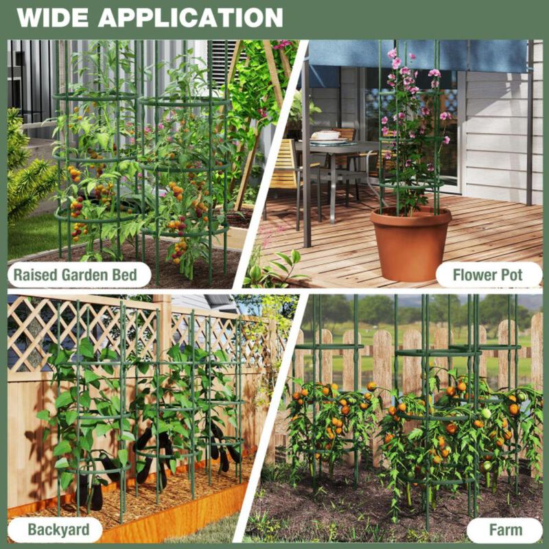 Hivvago 3 Pack 60 inch Adjustable Tall Plant Support Trellis for Climbing Plants