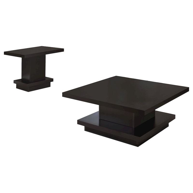 Coaster Reston 2-piece Square Coffee and End Table Set Cappuccino