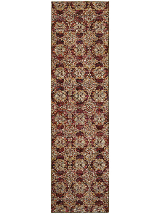 Andorra 1'10" x 3'2" Red Rug