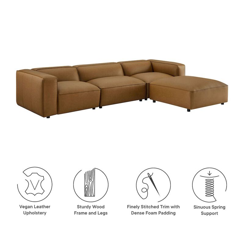 Auren 4-Piece Vegan Leather Modular Sofa Set image number 2