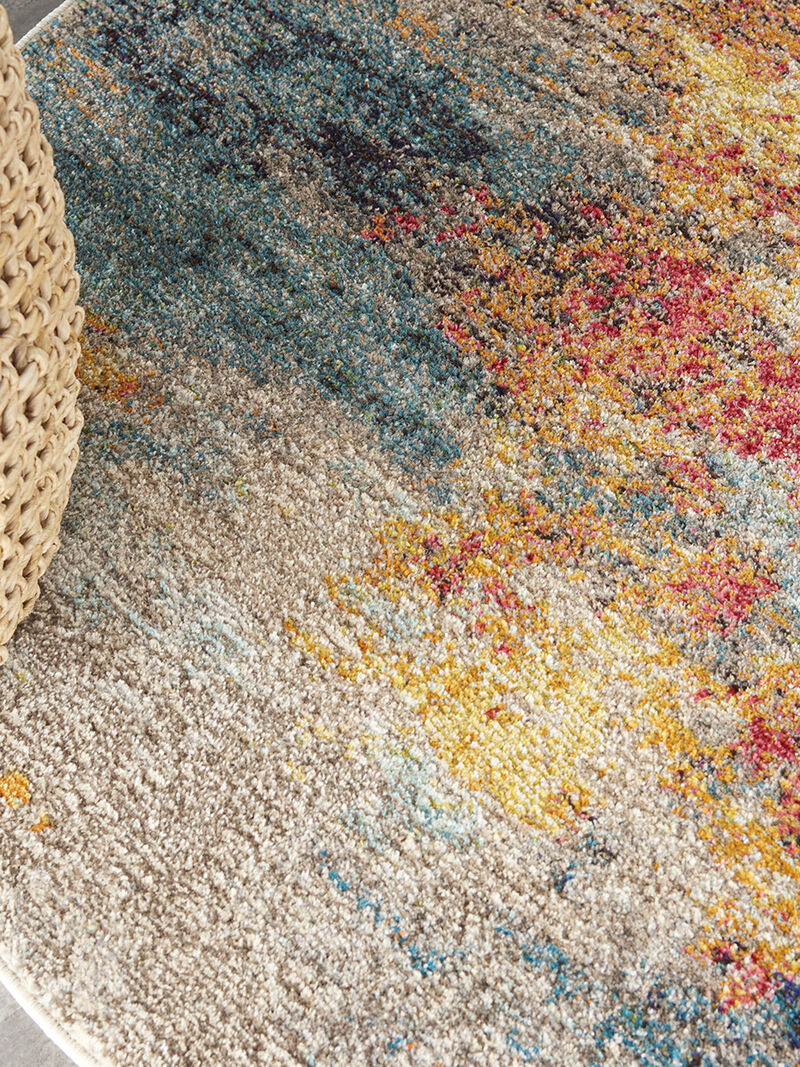 Celestial CES15 Multicolor 5'3" x Round Rug