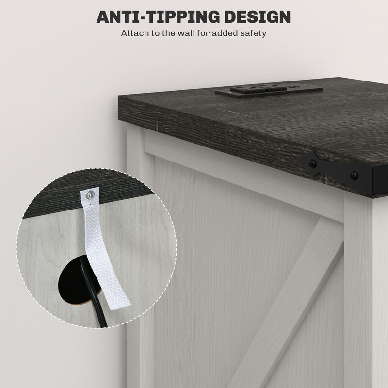 Hivvago Side Table with Built-In Charging Station image number 5
