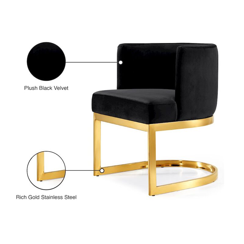 Meridian Furniture Gianna Black Velvet Dining Chair