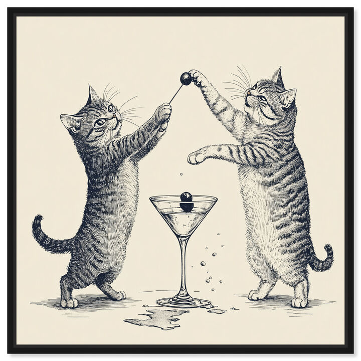 Cats Cocktail Hour Animals Canvas Print by Art Remedy