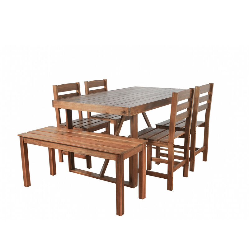 Merax Vintage Acacia Wood Outdoor Table and Chair Set