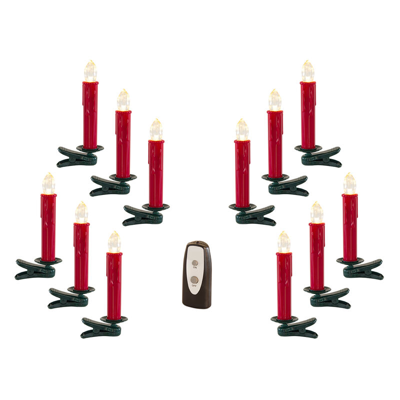 Set of 24 LED Clip-On Taper Candles for Festive Lighting and Holiday D&eacute;cor