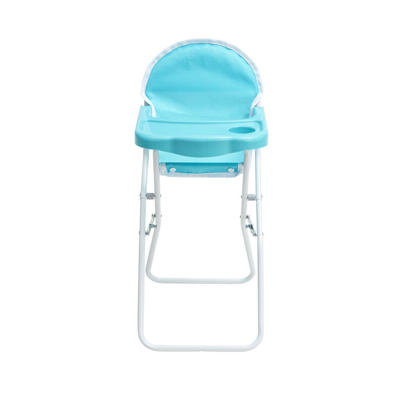 Olivia's Little World Baby Doll 3pc Nursery Set - Crib, High Chair & Stroller, Blue & White image number 3