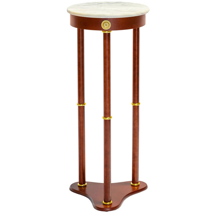 Legacy Decor Green Marble Round Plant Telephone Vase Stand New 28" High