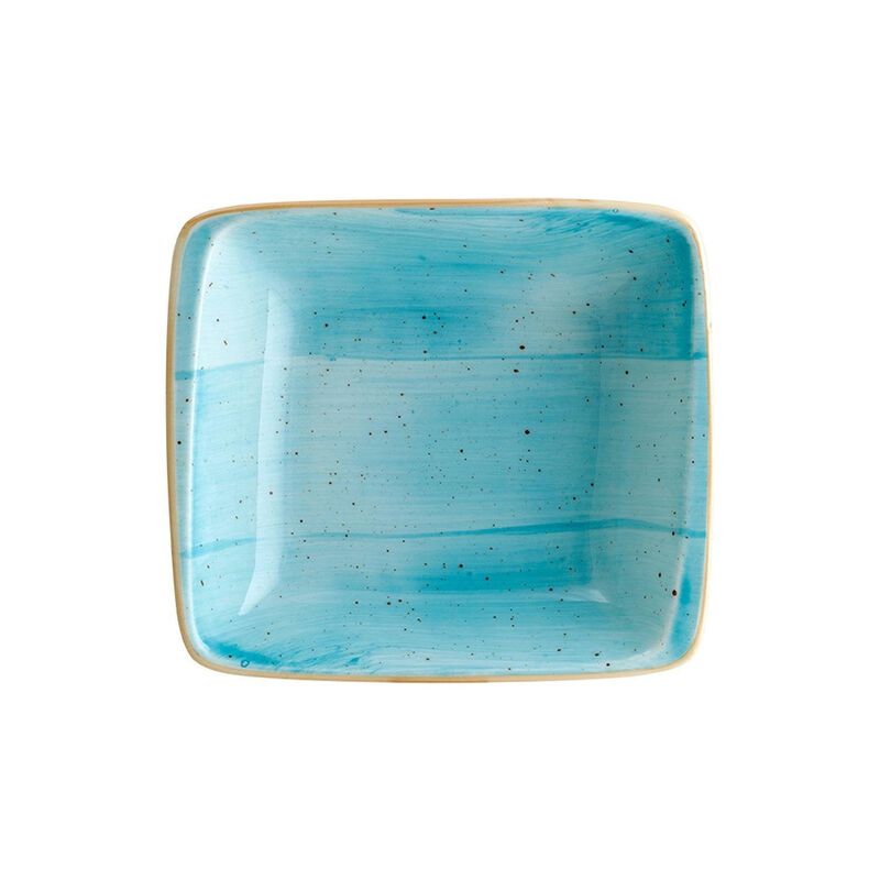 Aqua 7.5" x 6.5" x h:2" 20 oz. Square Blue Vitrified Bowl (Set of 2) image number 2