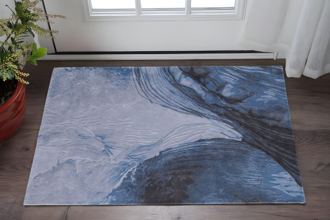 HomeRoots Abstract Hand Tufted Area Rug