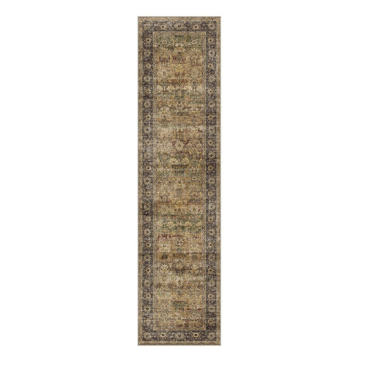 HomeRoots Floral Medallion Washable Area Rug