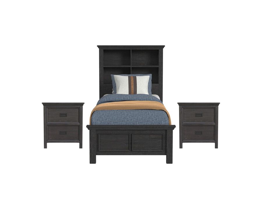 Hampton Charcoal Twin 3-Piece Set