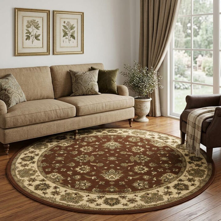 HomeRoots Floral Round Rug