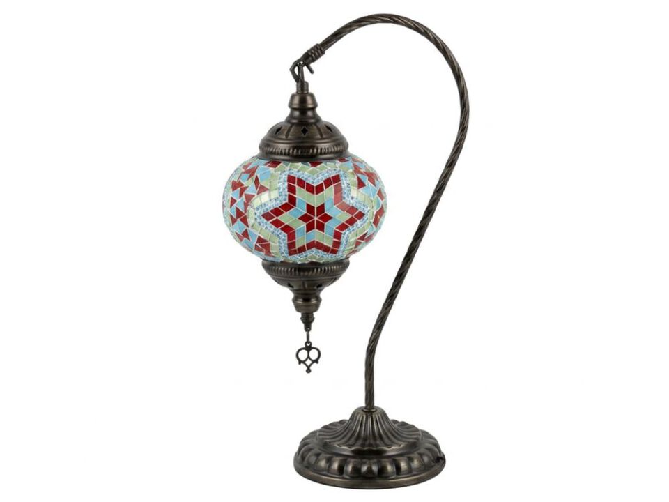 Mosaic Moroccan Table Lamp For Living Room Bedroom Bedside Blue