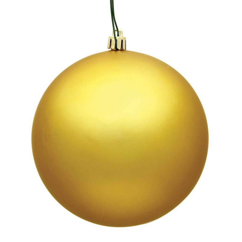Vickerman 482117-3 Honey Gold Matte Ball Christmas Tree Ornament (12 pack) (N590837DMV) image number 0