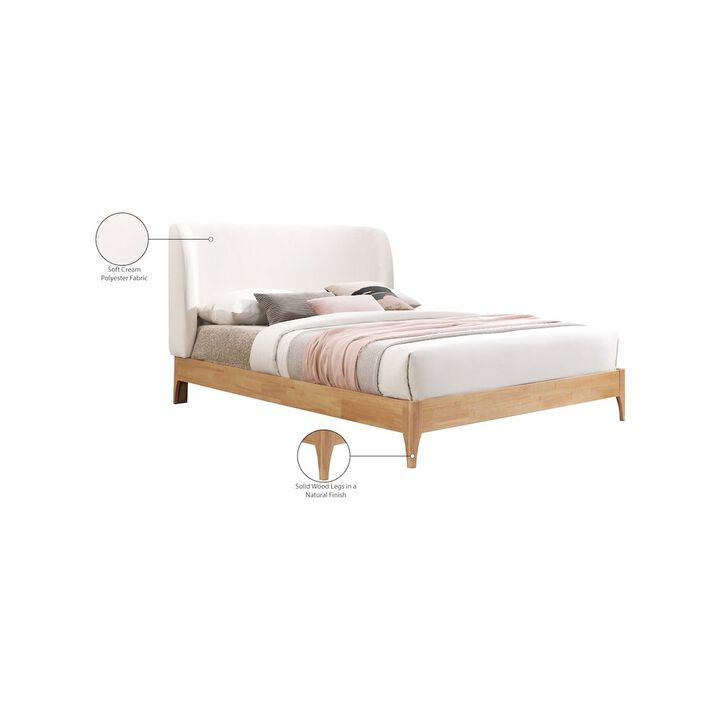 Meridian Furniture Ventura Cream Polyester Fabric King Bed