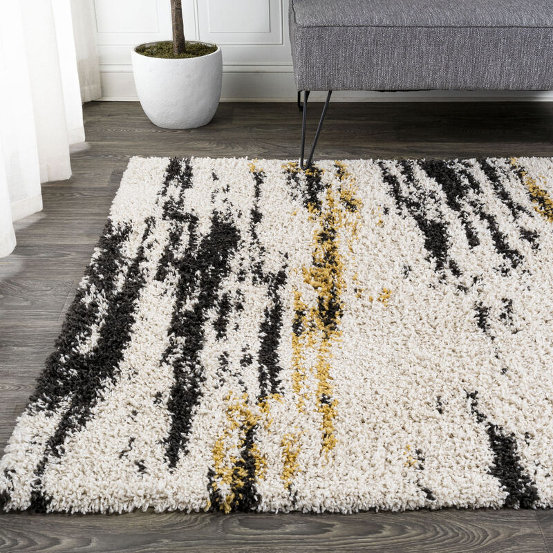 Nova Modern Bold Strie Shag Area Rug