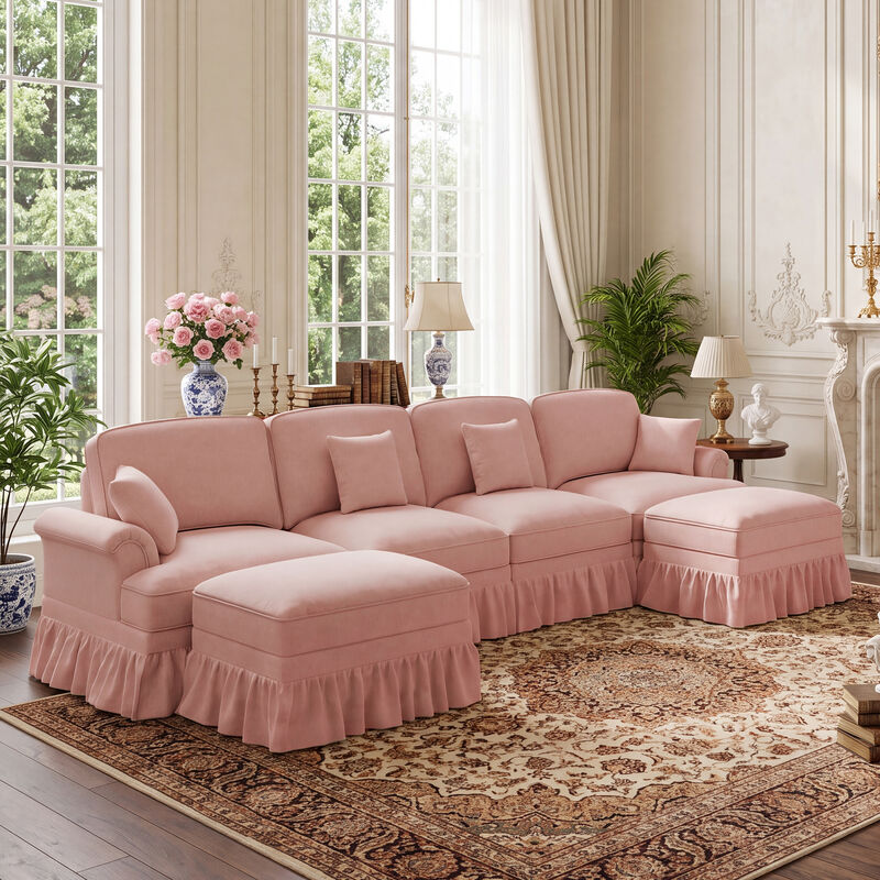 Nidjuk Classic U Shape 4 Seater Modular Sectional Sofa image number 2
