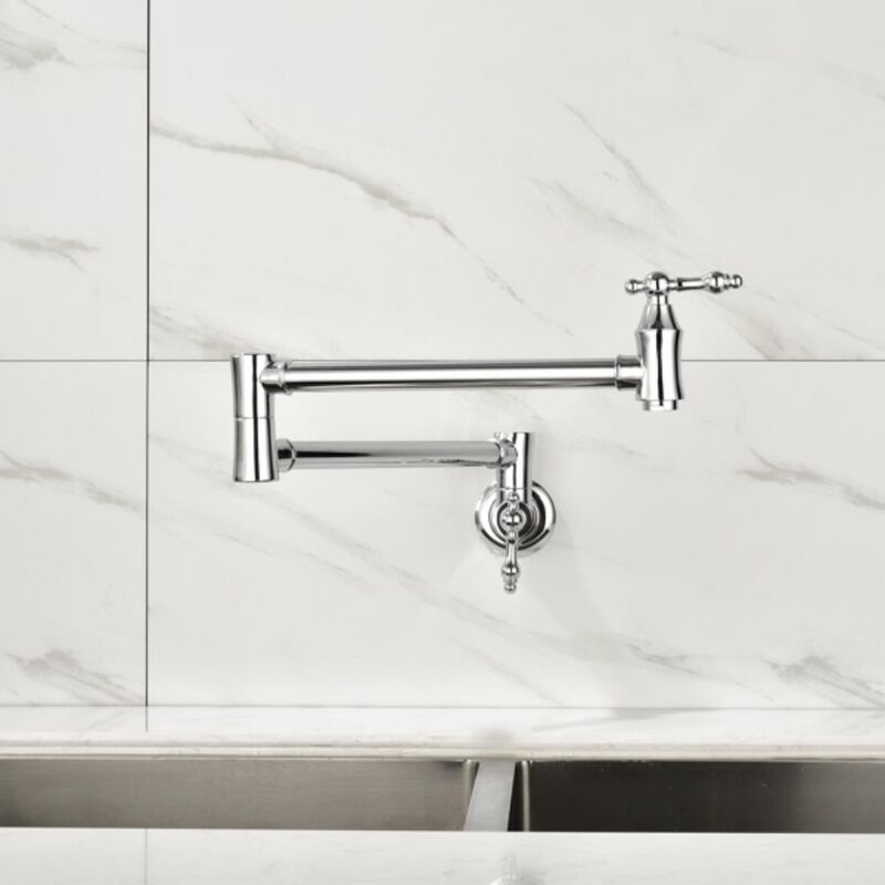 Wall-Mount Folding Pot Filler Faucet Extendable Kitchen Sink Faucet