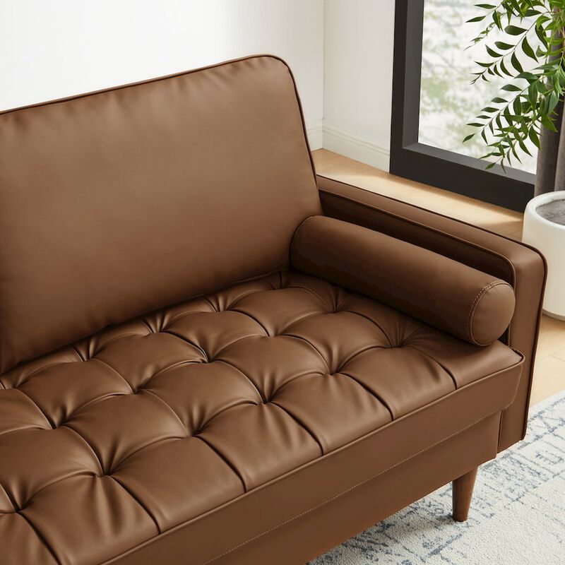 Modway Valour Tufted Vegan Leather Sofa image number 8
