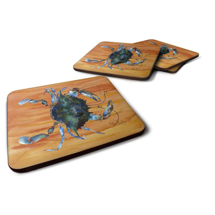Caroline's Treasures 8143FC Crab Foam Coasters (Set of 4), 3.5 H x 3.5 W, Multicolor